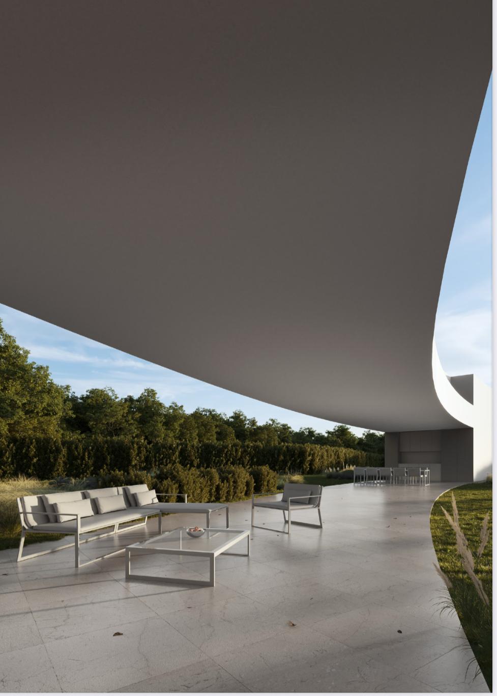 Casa contemporánea vanguardista frente al campo de golf 
