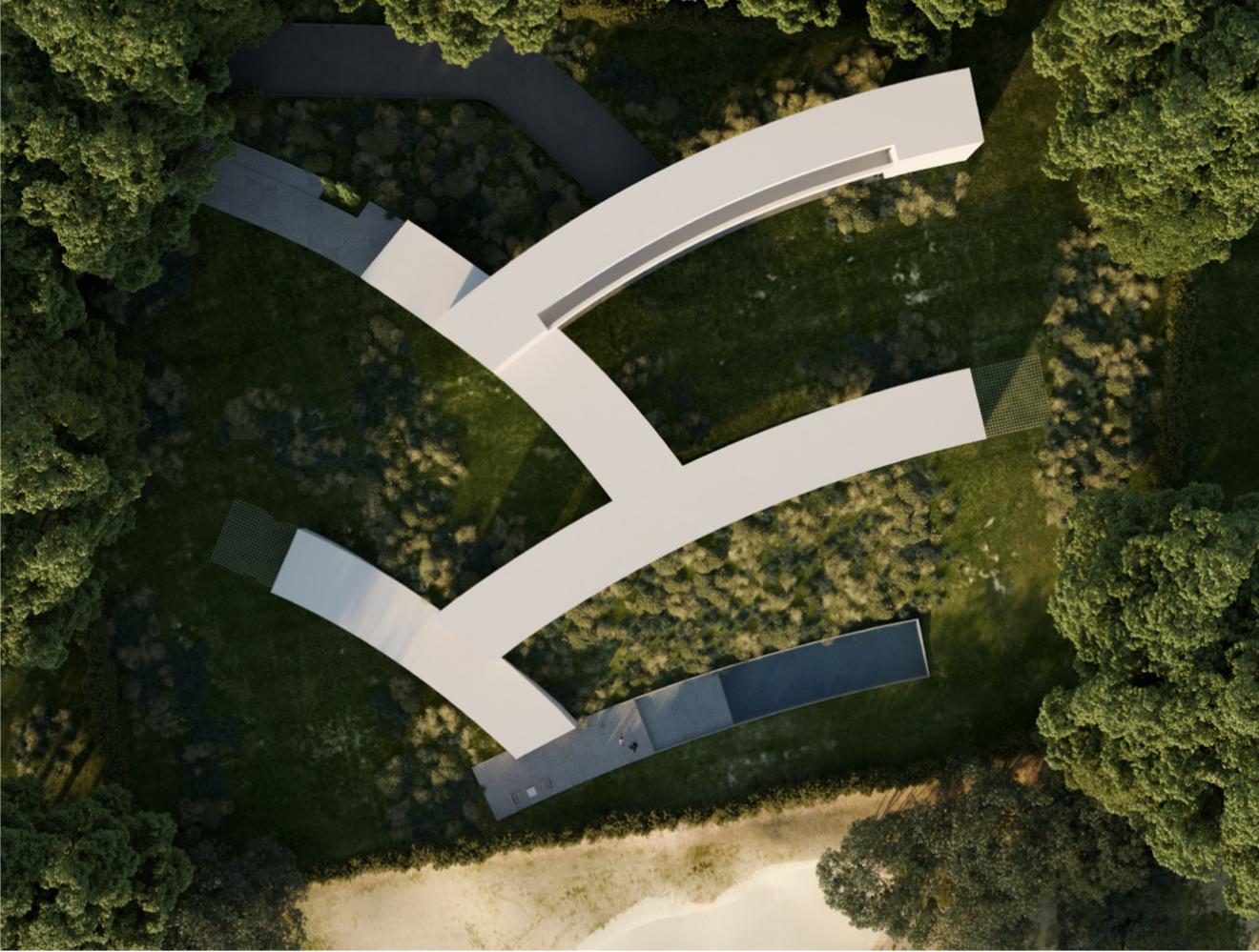 Casa contemporánea vanguardista frente al campo de golf 